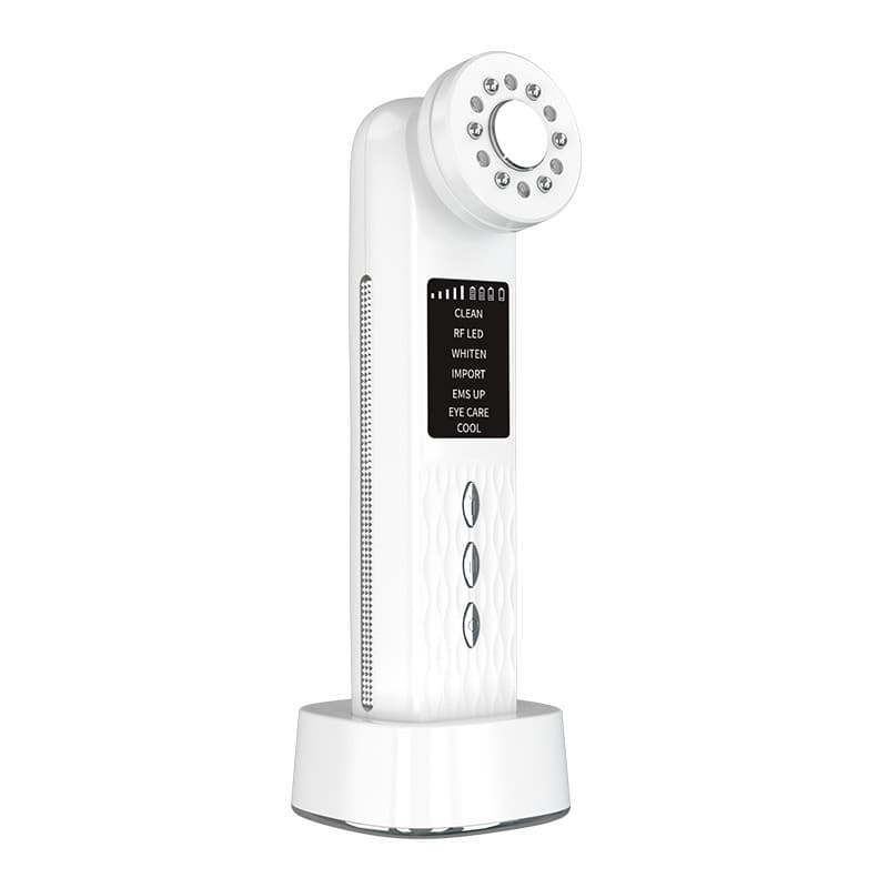 Multi-Functional Facial Beauty Device - Ultrasonic, EMS, RF LED - White