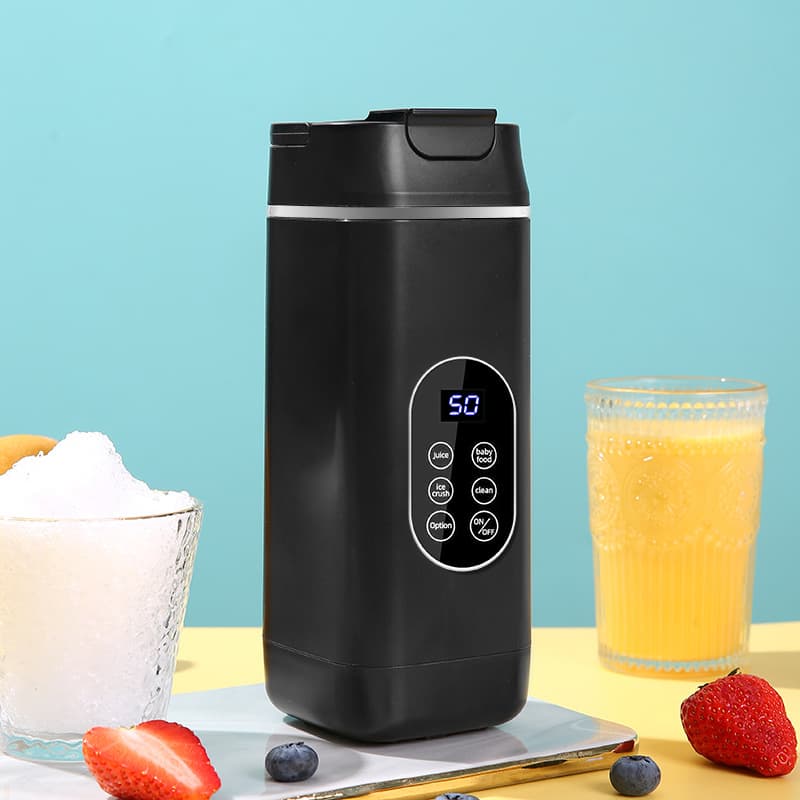 Black Rechargeable Travel Blender Cup - 12 Blades, Digital Display