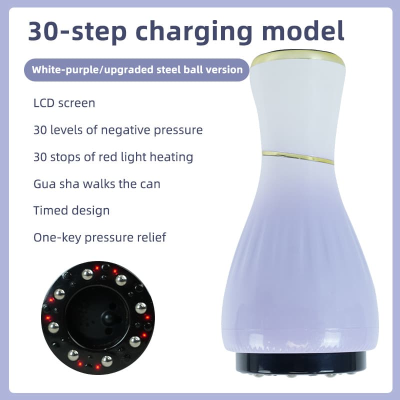 Gradient white purple Portable Electric Cupping Therapy Device - Adjustable
