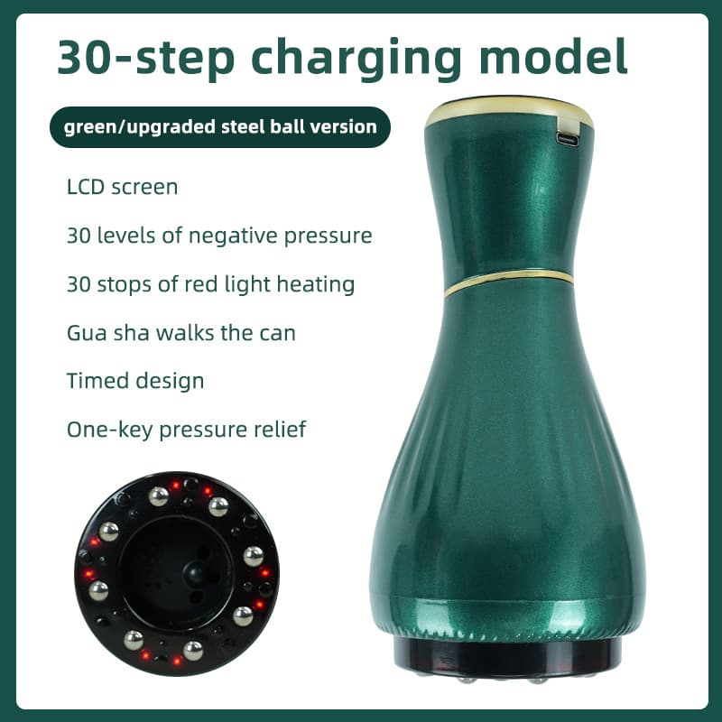 Green Portable Electric Cupping Therapy Device - Adjustable Intensity