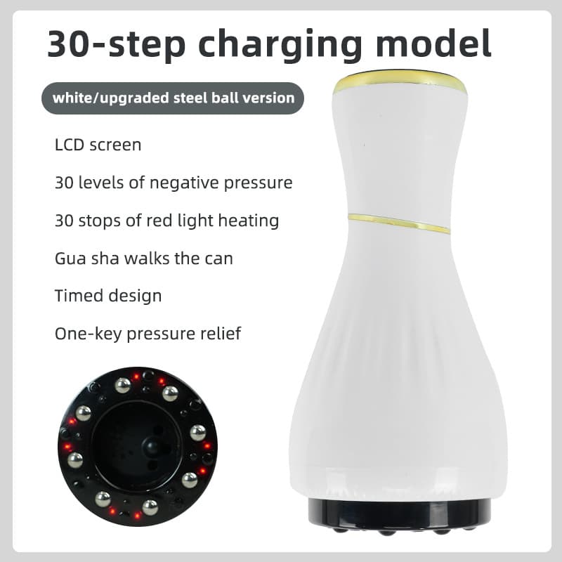 White Portable Electric Cupping Therapy Device - Adjustable Intensity