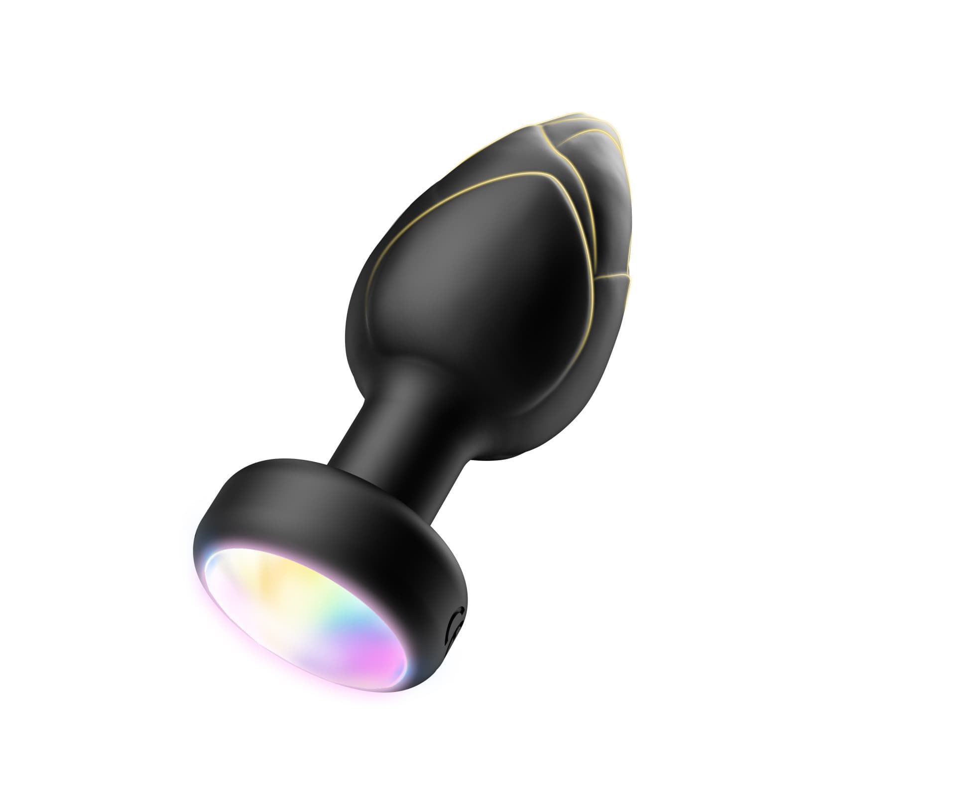 Black Luminous LED Vibrating Anal Plug with Wireless Remote - 10 Speeds, 7