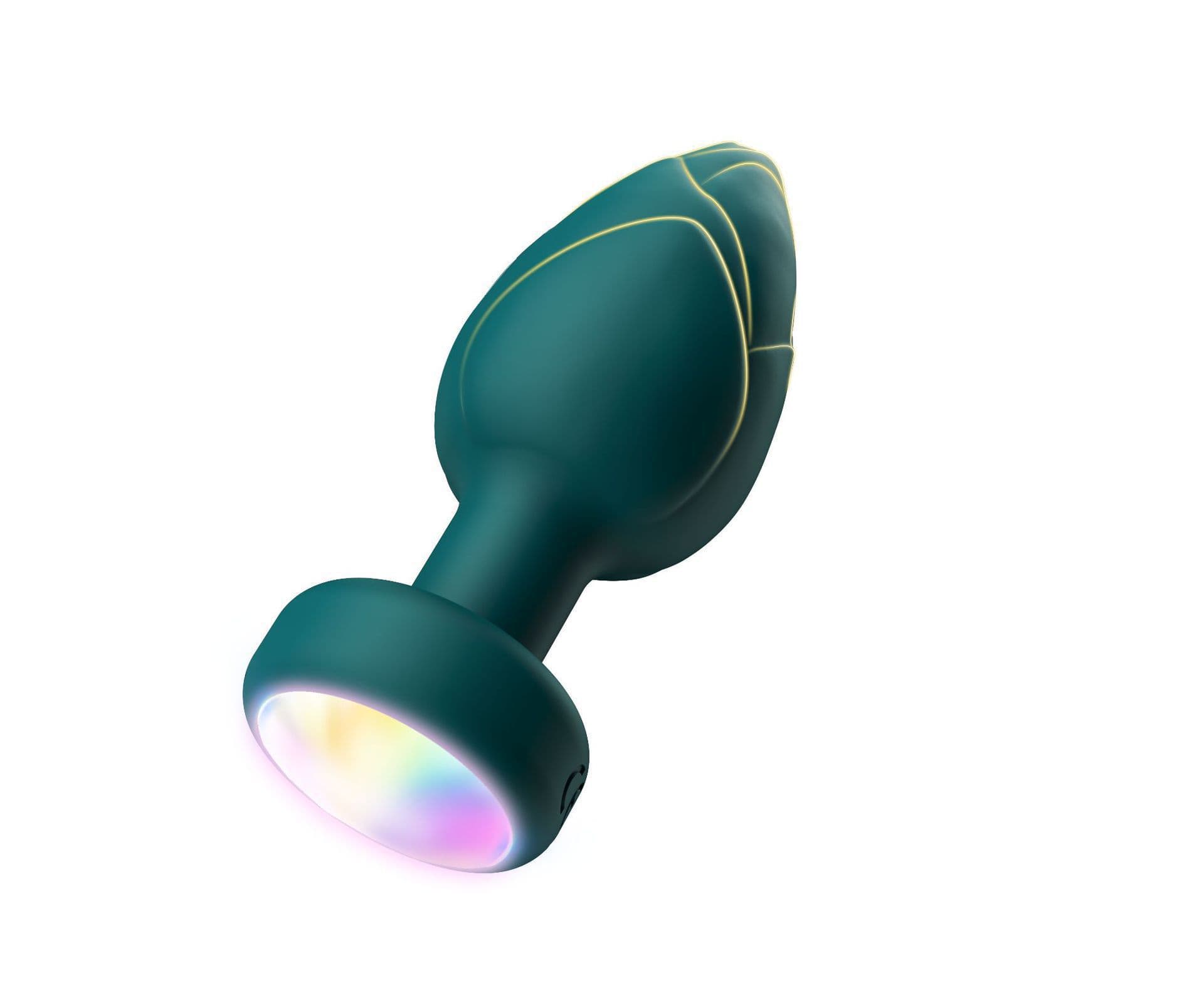 Green Luminous LED Vibrating Anal Plug with Wireless Remote - 10 Speeds, 7