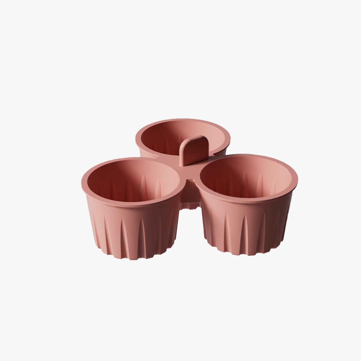 2-Piece Pink 3-Compartment Silicone Bowl - BPA-Free, Microwave & Air Fryer