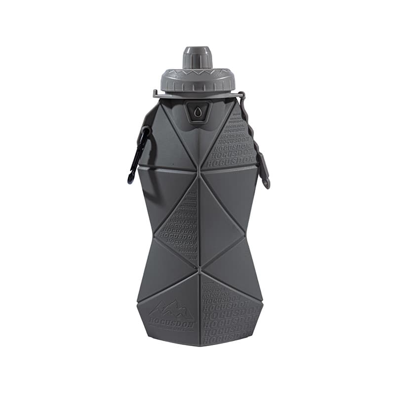 Dark Grey and Grey Cup Lid Ultimate Foldable Silicone Water Bottle