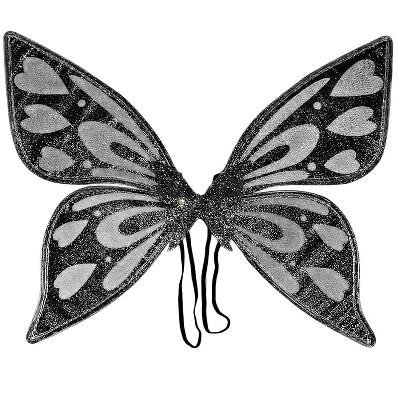 Black Sparkling Fairy Wings - Lightweight Glitter Butterfly Costume