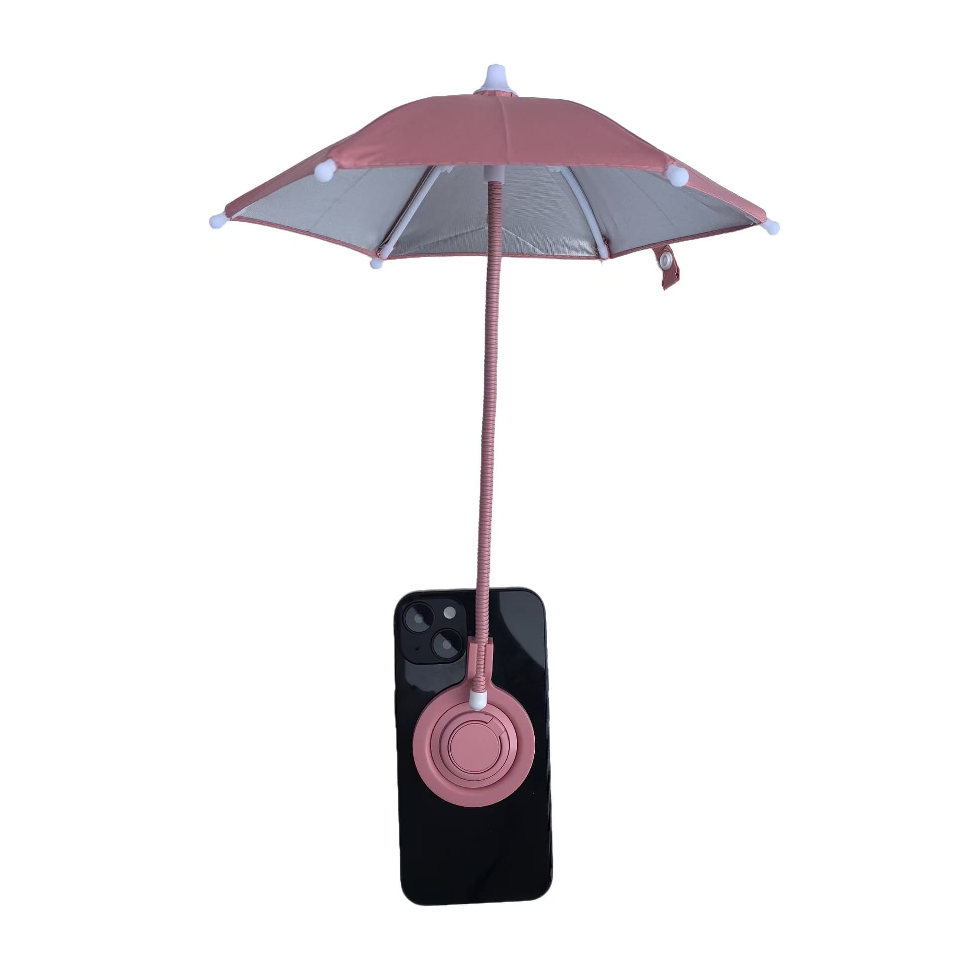 Pink Magnetic Phone Umbrella Sun Shade - Clear Outdoor Screen Visor