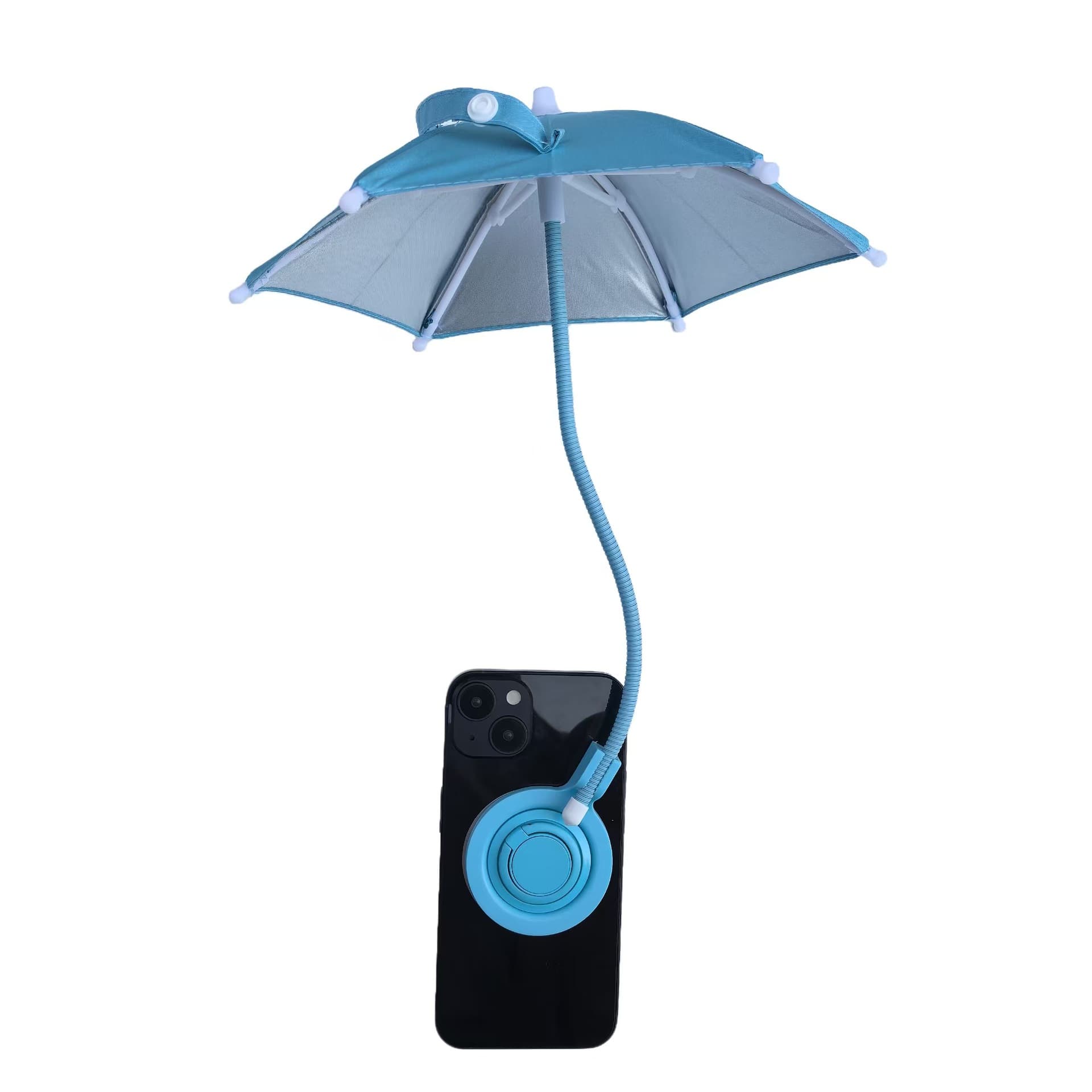 Blue Magnetic Phone Umbrella Sun Shade - Clear Outdoor Screen Visor