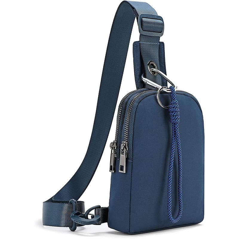 Dark Blue Compact Waterproof Sling Bag - Unisex Mini Crossbody Chest Pack