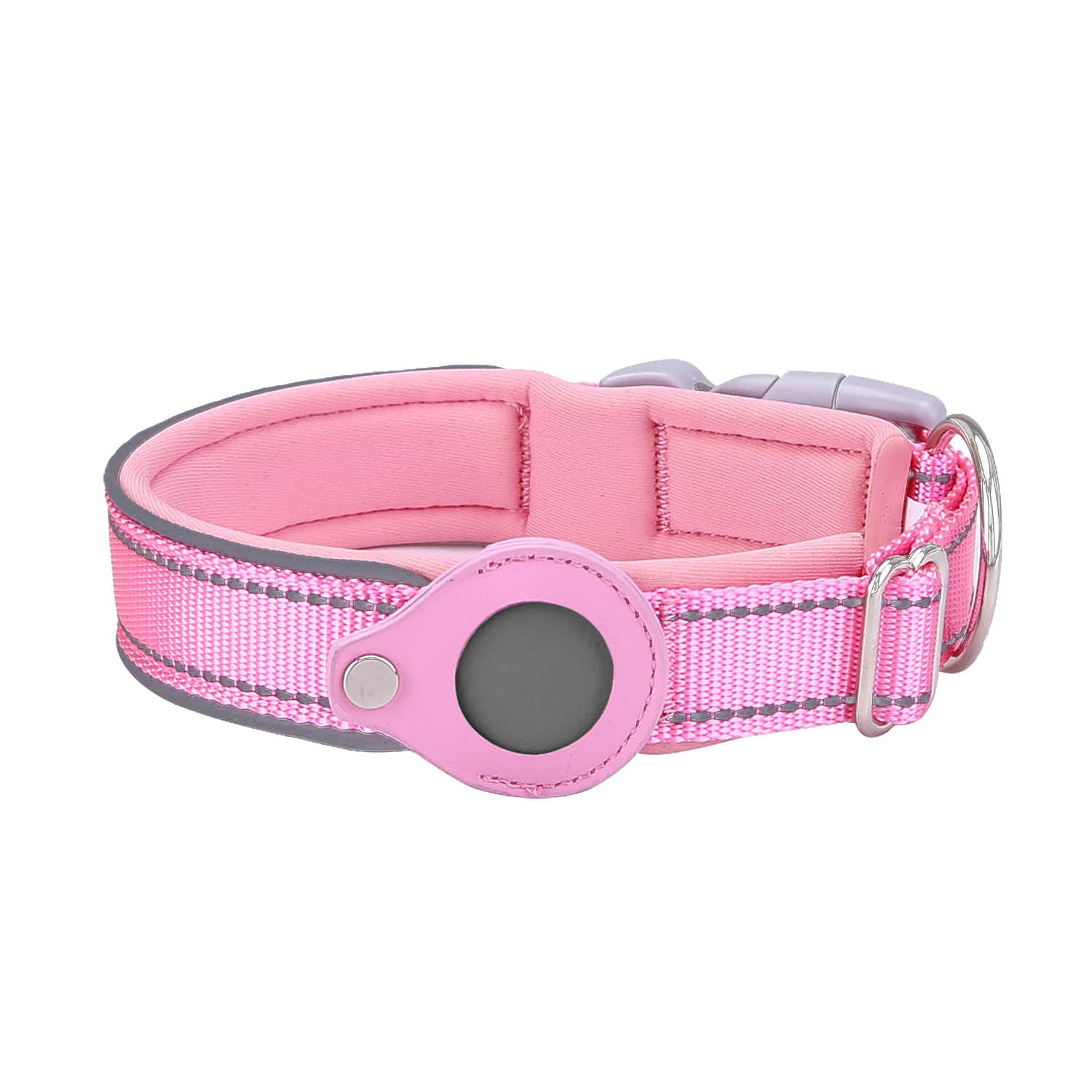Size M Pink Reflective Adjustable Anti-Lost Pet Collar