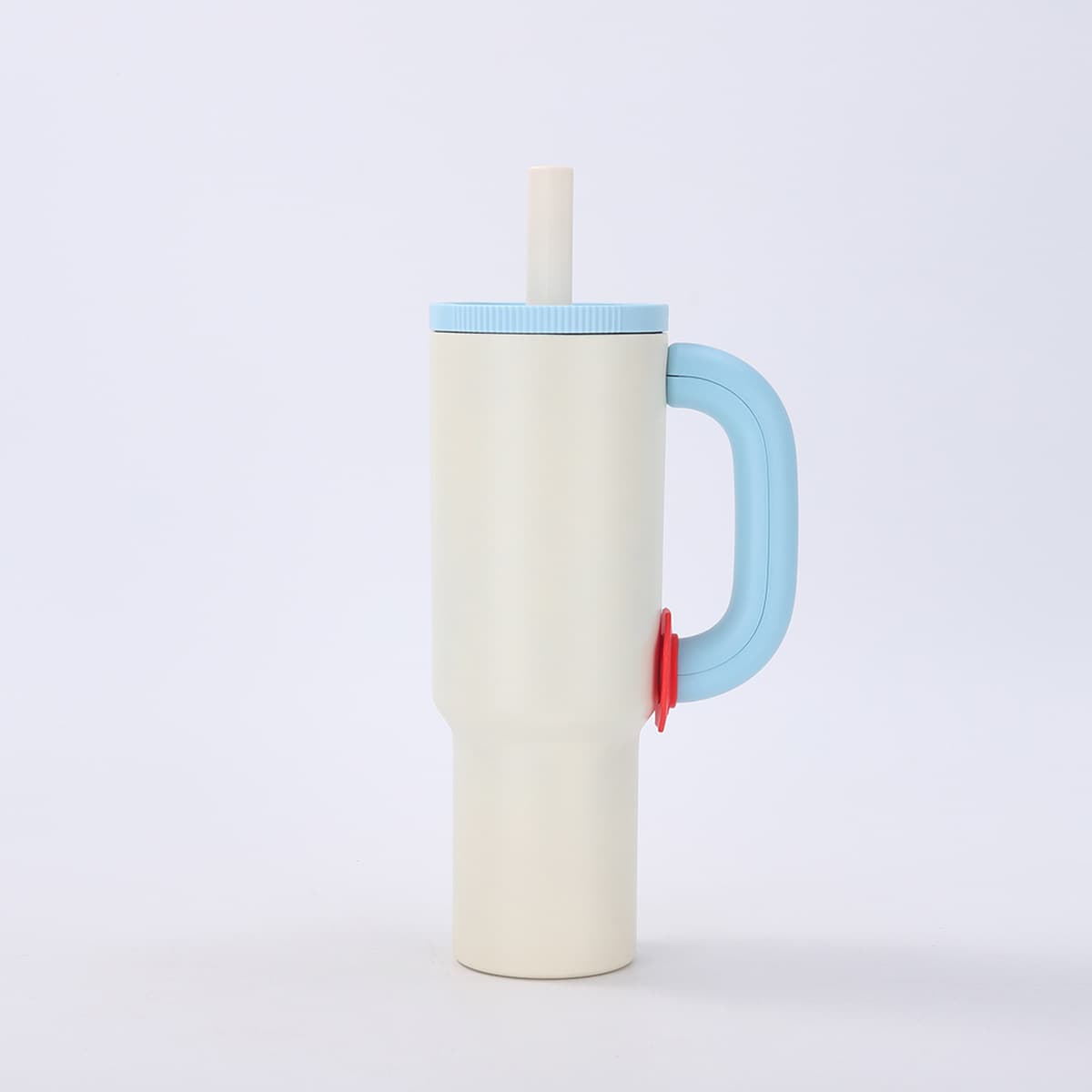 White-blue 40oz Macron Stainless Steel Insulated Tumbler - White Blue