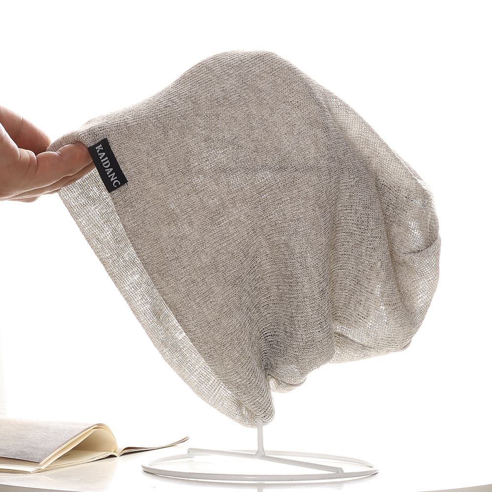 2-Piece Light Grey Summer Breathable Bald Cap - Lightweight White - 56-58 cm