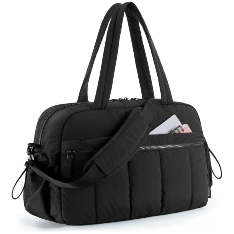 Black Spacious Travel Duffel Bag - Large Capacity Sports & Fitness Tote