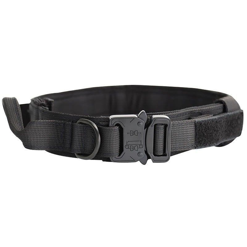 M Black Tactical Dog Collar - Heavy Duty Nylon Pet Collar - 3.8 cm Width