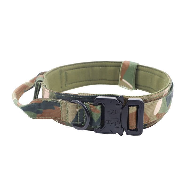 M Camouflage Tactical Dog Collar - Heavy Duty Nylon Pet - 3.8 cm Width