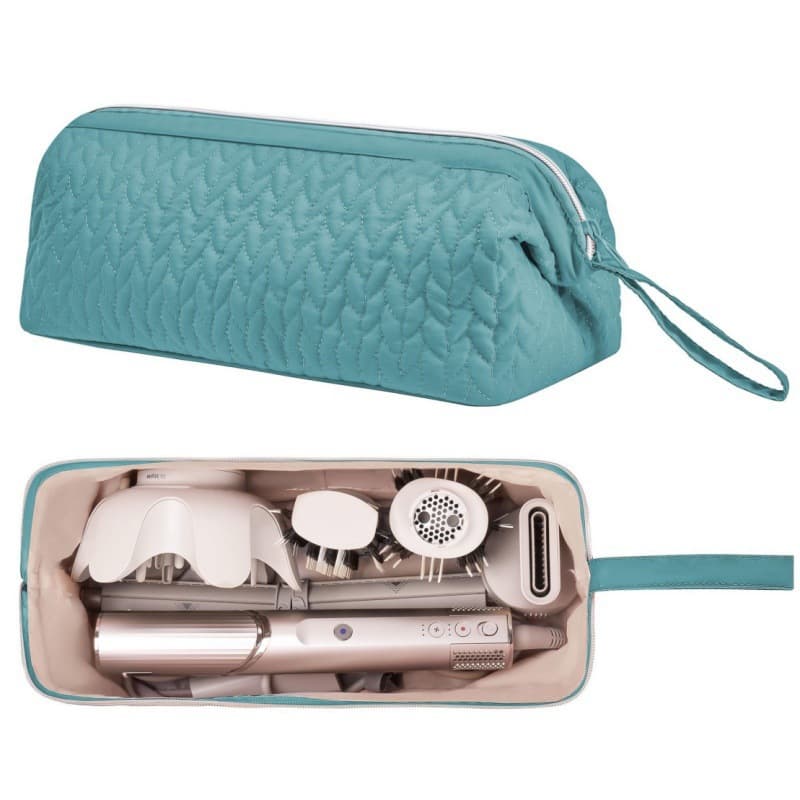 Green Hair Styler Travel Case - Protective Storage Organizer Bag for Dryer