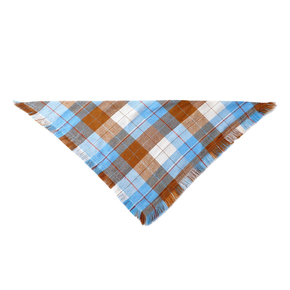 Blue M 65 × 45 × 45 cm Thanksgiving Plaid Dog Bandana 2-Pack - Festive