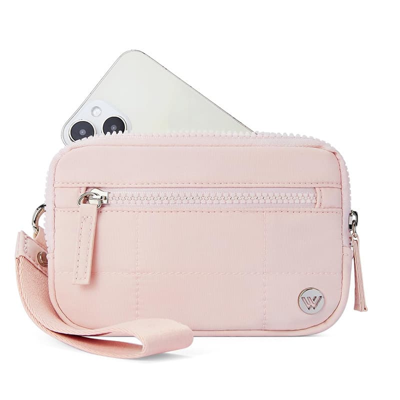 Pink WESTBRONCO Quilted Phone Bag Wallet
