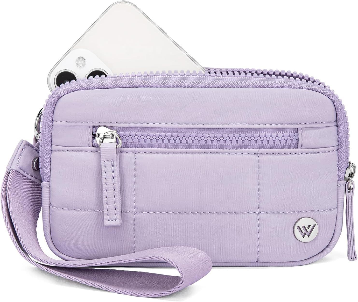 Purple WESTBRONCO Quilted Phone Bag Wallet
