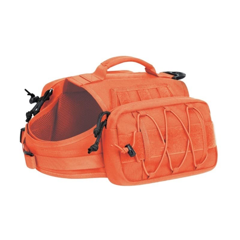 Orange Dog Saddle Bag Harness for Outdoor Adventures