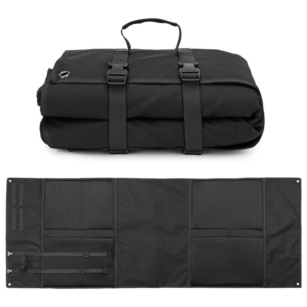 Black Portable Tactical Shooting Mat - Lightweight Roll-Up Ground Pad