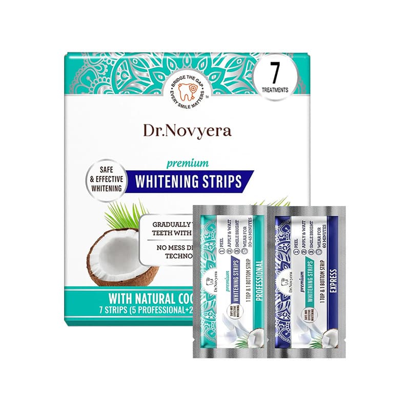 Dr. Novyera Whitening Strips - Coconut Oil Infused for Effective Tooth Stain