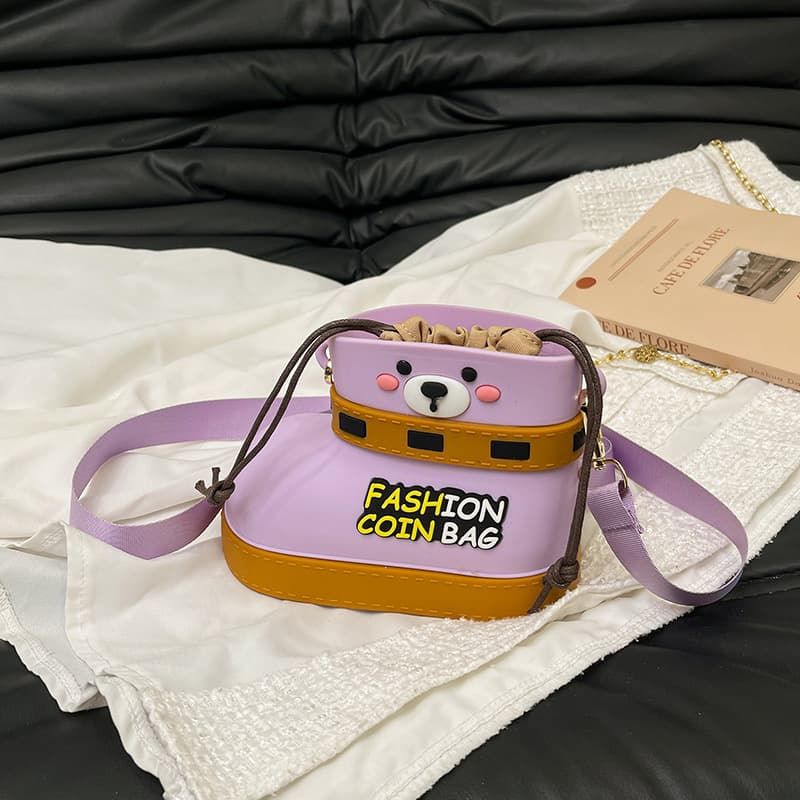 Adjustable Silicone Crossbody Bag - Multi-Way Lightweight Purse - Purple