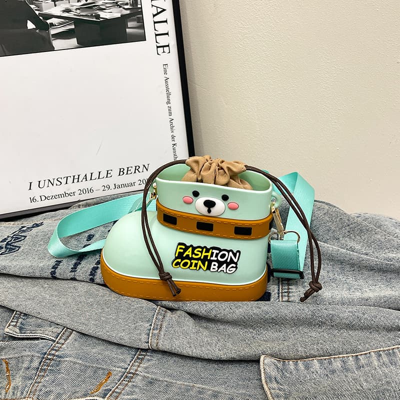 Adjustable Silicone Crossbody Bag - Multi-Way Lightweight Purse - Turquoise
