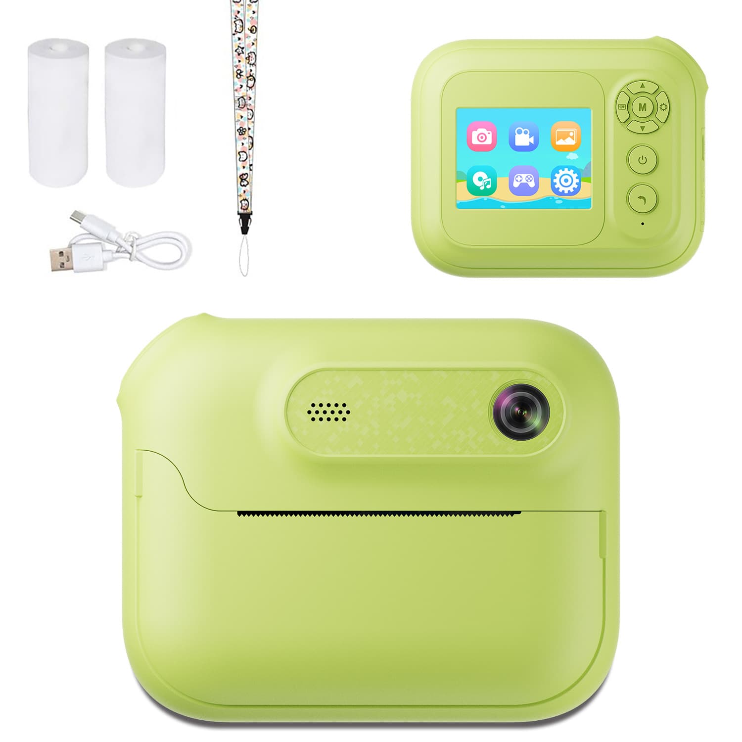 Kids Multi-Functional Camera Toy - Instant B&W Printing & Creative - Yellow