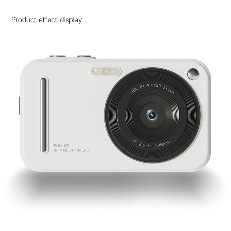 48MP Digital Camera with 16x Zoom & AF Autofocus - Full HD Vlogging - White
