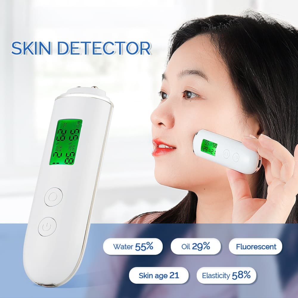 Smart Skin Analyzer with Multi-Function Detection - Measures - White