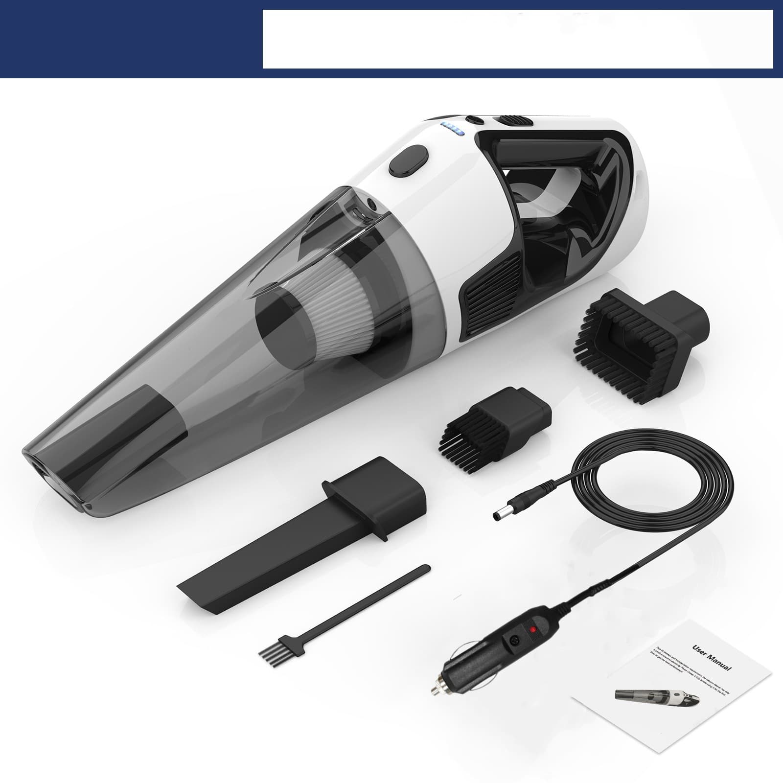 Corded Handheld Car Vacuum Cleaner - 10kPa Strong Suction, 120W - Black