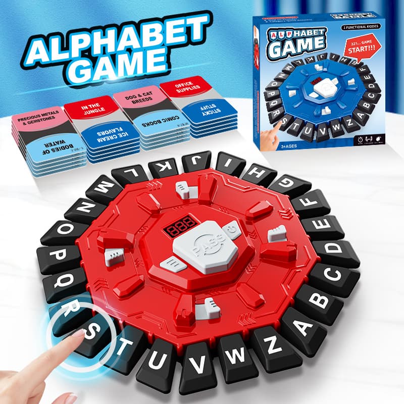 2-Piece Electronic Alphabet Categories Game - Fast-Paced Word - Red