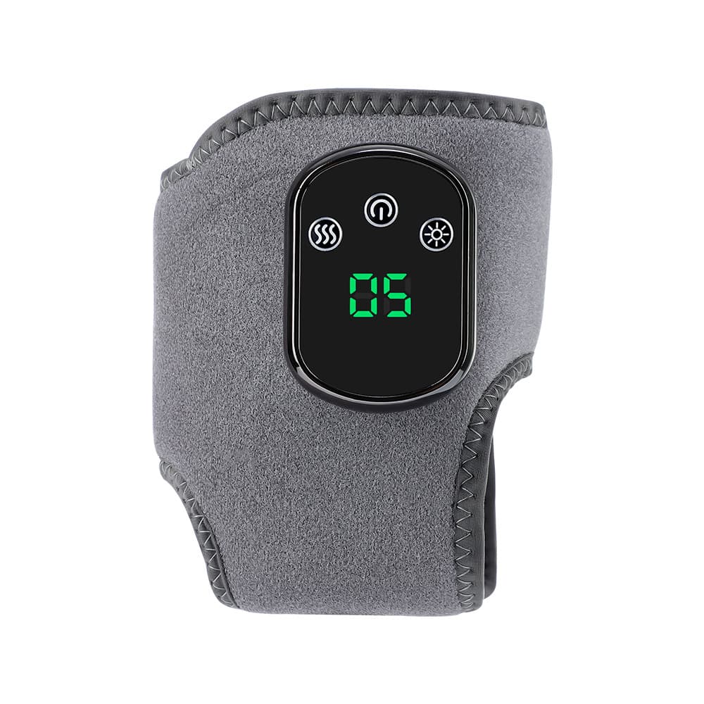 Rechargeable Electric Heating Ankle Brace with Vibration Massage - 5 - Grey