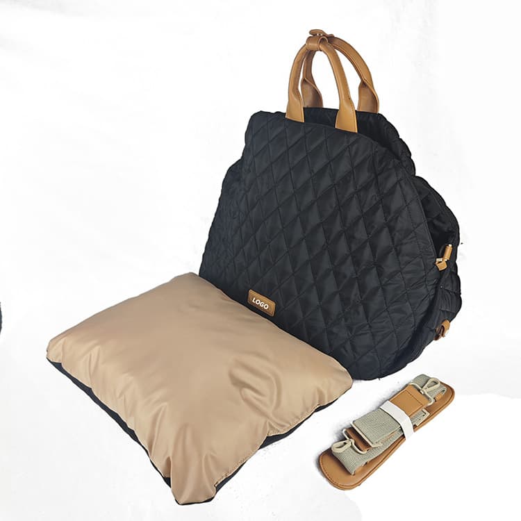 Quilted 2-in-1 Pet Travel Carrier & Car Booster Seat for Small Dogs (Black)