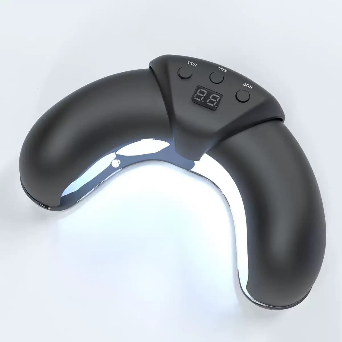 Black Portable UV LED Nail Lamp - Open Arch Dryer for Gel Polish with Smart