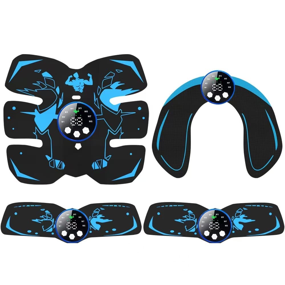 Black and Blue Ultimate EMS Muscle Stimulator Kit - USB Rechargeable