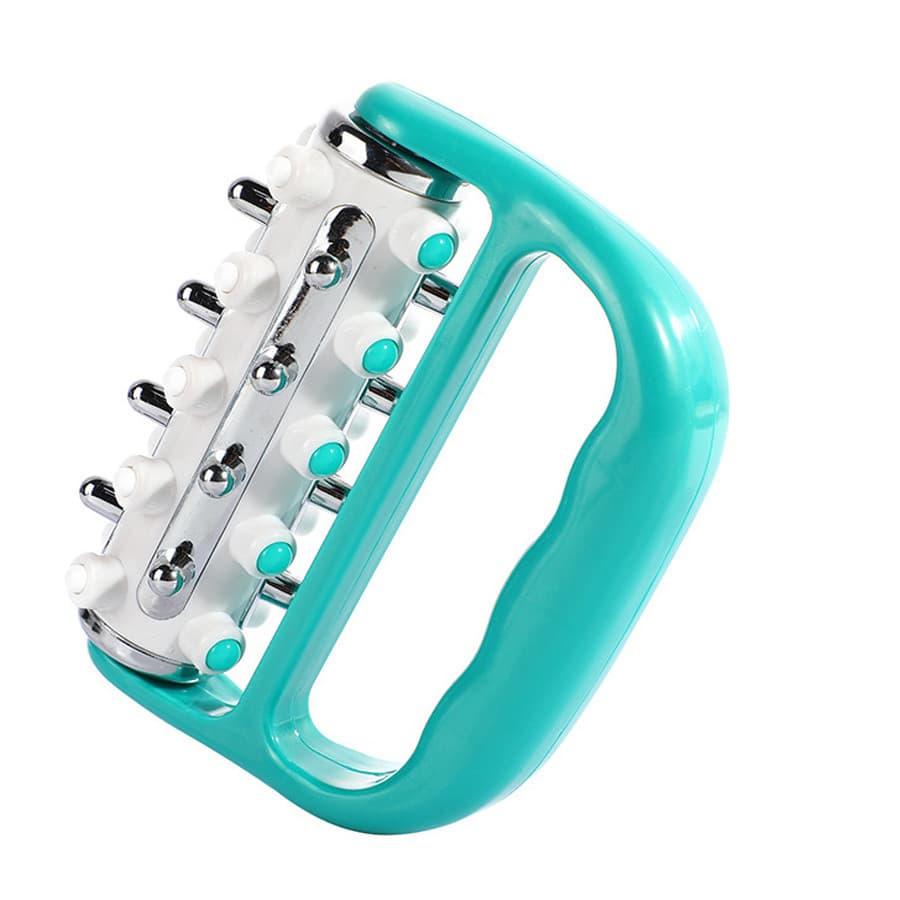 Blue Ergonomic Body Roller Massager - Handheld Deep Tissue Tool for Muscle