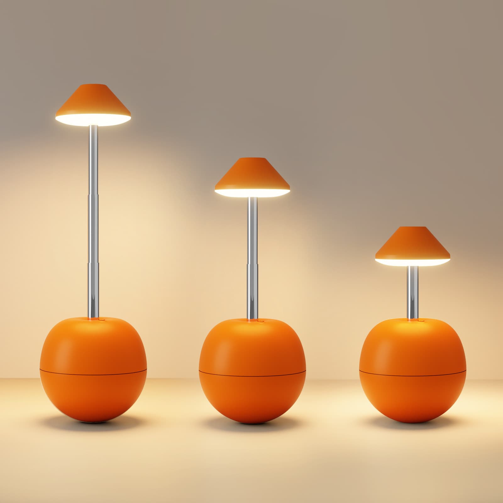 Orange Creative Tumbler LED Night Light - Rechargeable RGB Desk Lamp