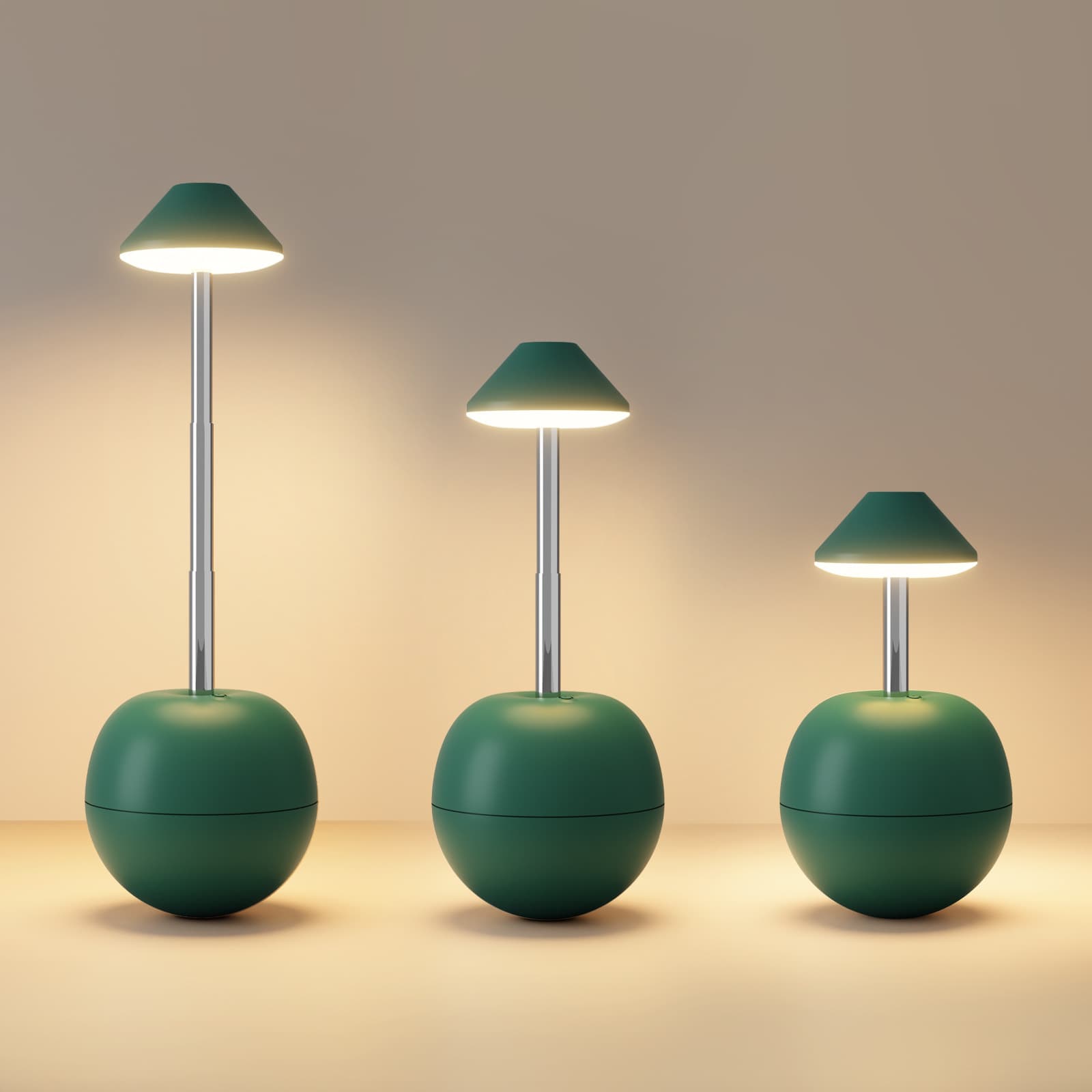 Green Creative Tumbler LED Night Light - Rechargeable RGB Desk Lamp