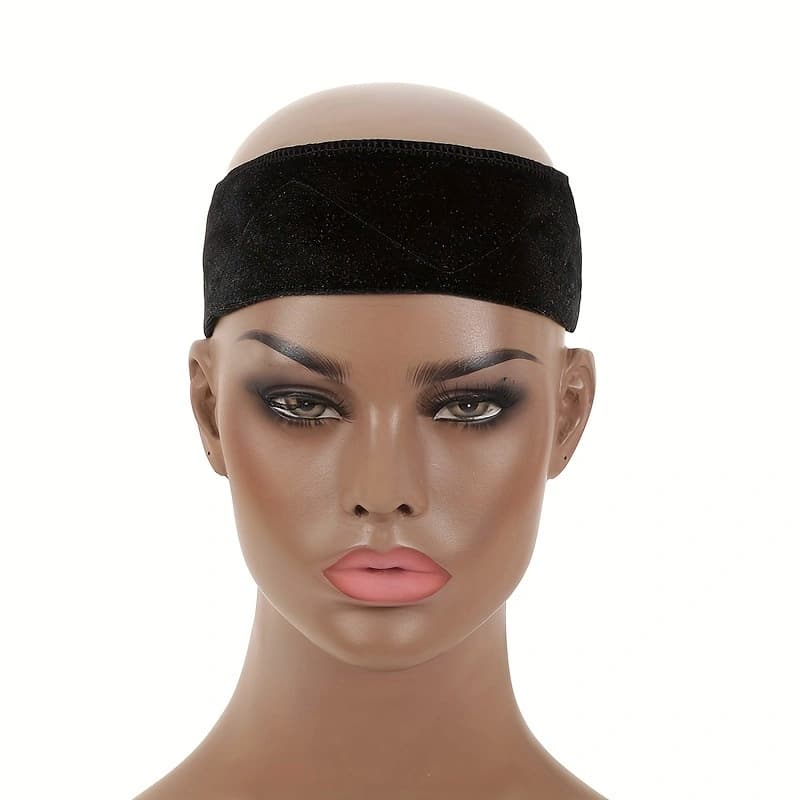 3-Pack Black Velvet Wig Headband - Soft, Stretchy & Secure Lace Wig Band