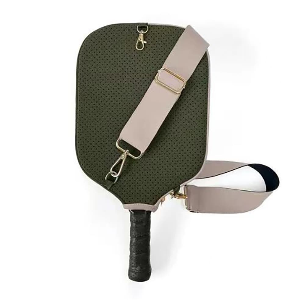 Green Neoprene Pickleball Paddle Cover - Waterproof Side Pocket Design