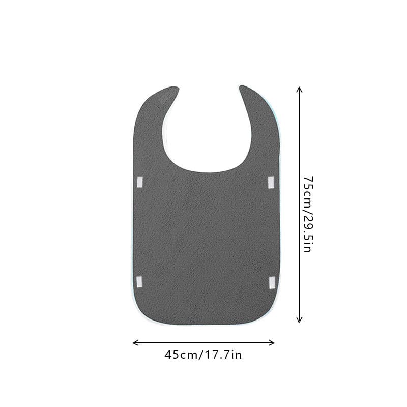 Grey Anti-Stain Feeding Apron with Pocket - Adjustable Care Bib - 2-Pack