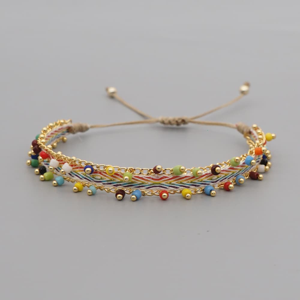 Multicolor Style Artisan Boho Beaded Bracelet - Handmade Woven Friendship