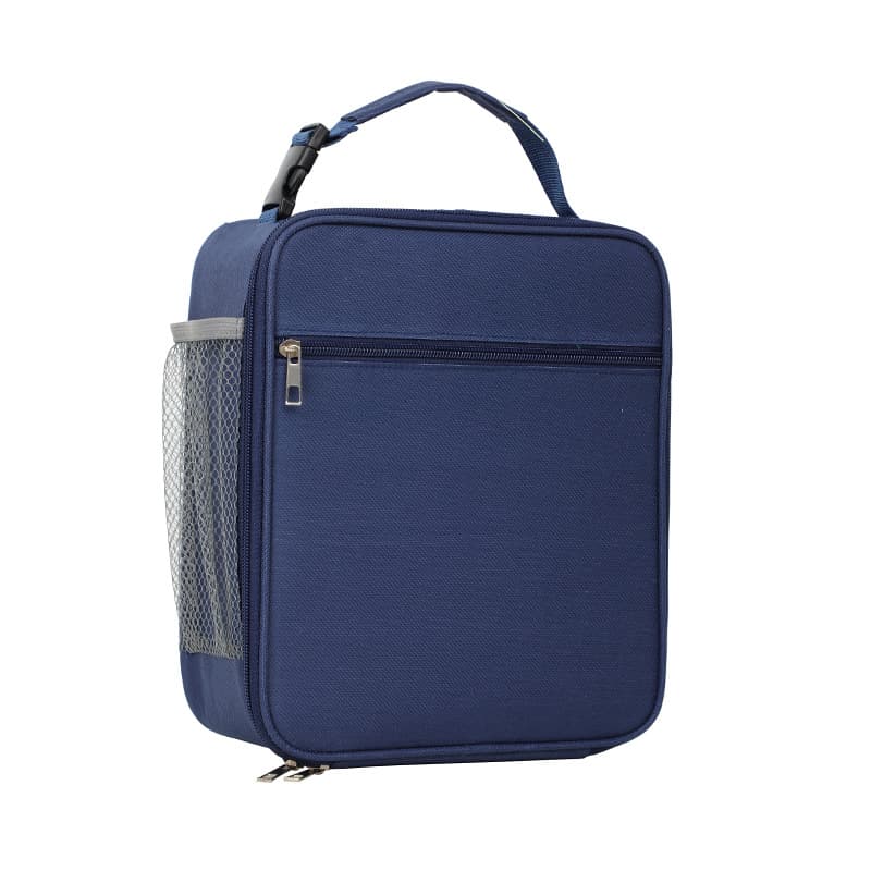 Navy Blue Portable Insulated Lunch Bag - Large Capacity Thermal Cooler Tote