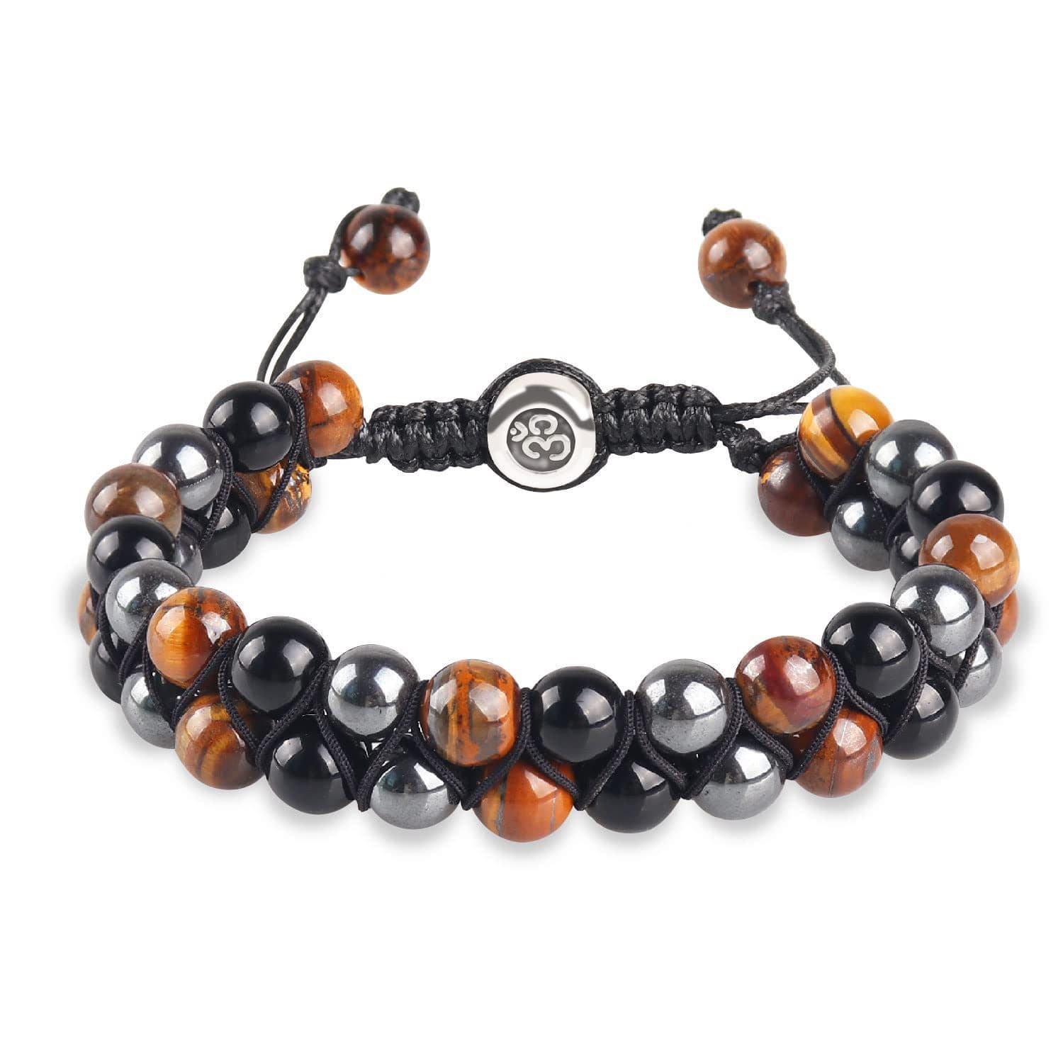 Triple Protection Crystal Bracelet Set - Hand-Braided Tiger Eye - 2-Pack
