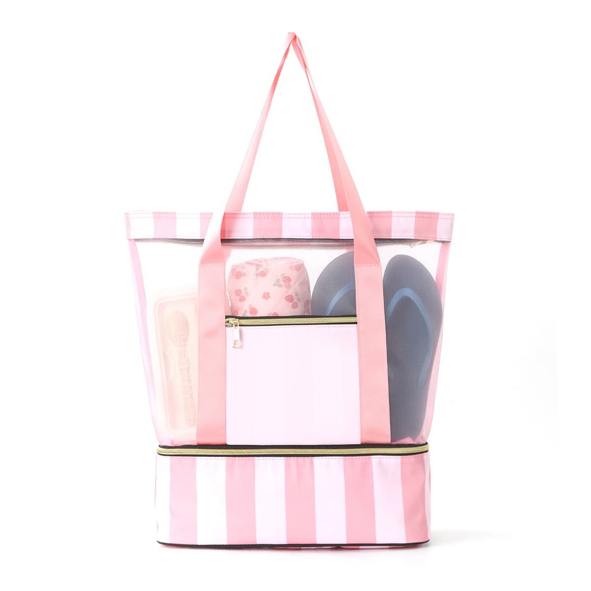 Pink 2-in-1 Large Capacity Beach Bag - Portable Swim - 45 × 17 × 40 cm