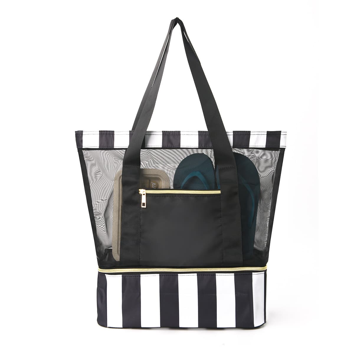 Black 2-in-1 Large Capacity Beach Bag - Portable Swim - 45 × 17 × 40 cm