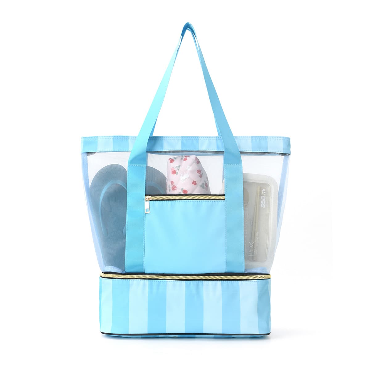 Blue 2-in-1 Large Capacity Beach Bag - Portable Swim - 45 × 17 × 40 cm