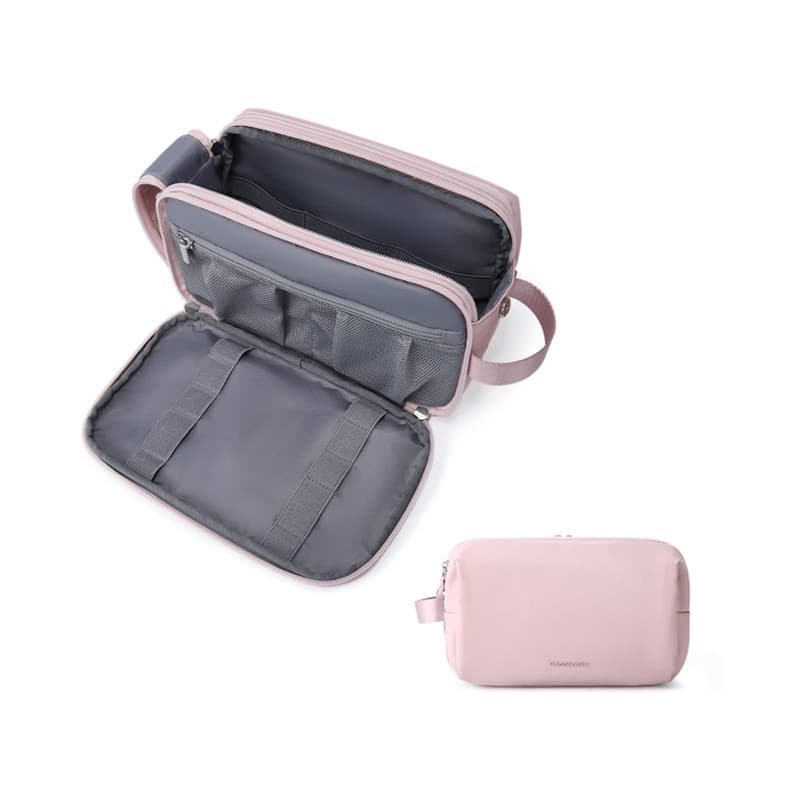 Pink Large Capacity Travel Toiletry Bag - Splash-Proof - 24 × 11.7 × 16 cm